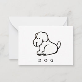 Funny Cartoon Sitting Dog Mitteilungskarte