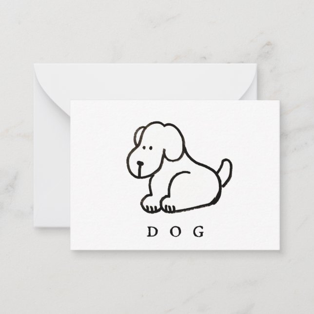 Funny Cartoon Sitting Dog Mitteilungskarte (Vorderseite)