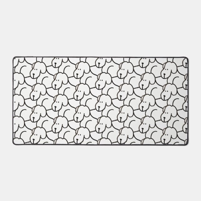 Funny Cartoon Sitting Dogs Desk Mat Schreibtischunterlage (Vorderseite)