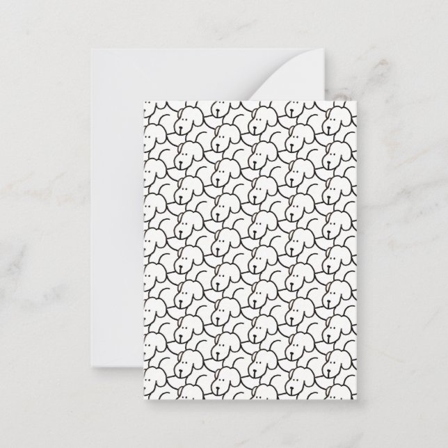 Funny Cartoon Sitting Dogs Mitteilungskarte (Vorderseite)