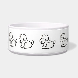 Funny Cartoon Sitting Dogs Pet Bowl Napf