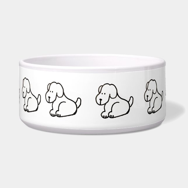 Funny Cartoon Sitting Dogs Pet Bowl Napf (Vorderseite)