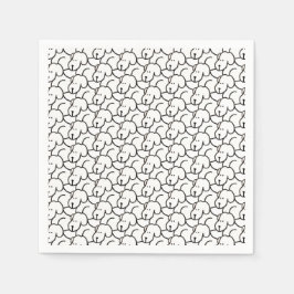 Funny Cartoon Sitting Dogs Serviette