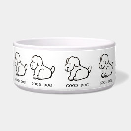 Funny Cartoon Sitting Good Dog Bowl Napf