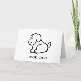 Funny Cartoon Sitting Good Dog Greeting Card Karte