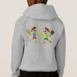 Funny Cartoon Skeletons Playing Padel Tennis – 3D  Hoodie