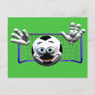 Funny Cartoon Soccer Ball Postkarte
