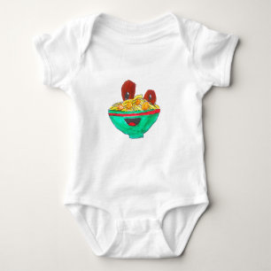Funny Cartoon Spaghetti Fleischbällchen Kunst Baby Strampler