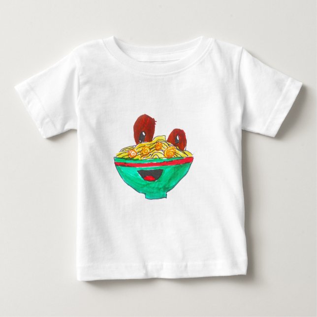 Funny Cartoon Spaghetti Fleischbällchen Kunst Baby T-shirt (Vorderseite)