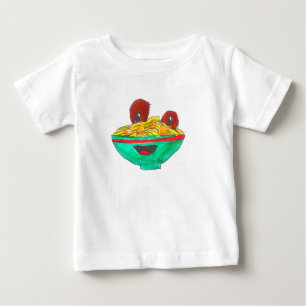 Funny Cartoon Spaghetti Fleischbällchen Kunst Baby T-shirt