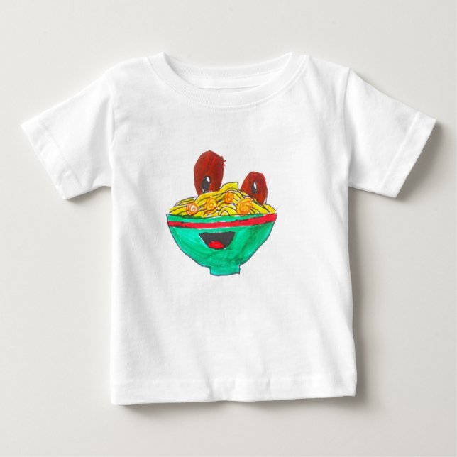 Funny Cartoon Spaghetti Fleischbällchen Kunst Baby T-shirt (Vorderseite)