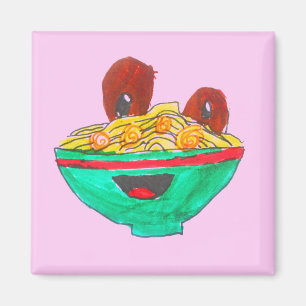 Funny Cartoon Spaghetti Fleischbällchen Kunst Magnet