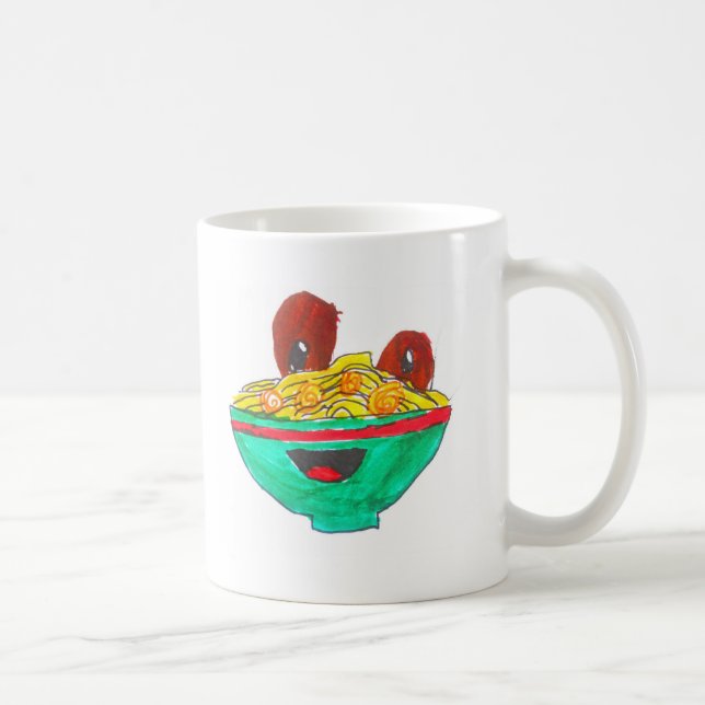 Funny Cartoon Spaghetti Fleischbällchen Kunst Tasse (Rechts)