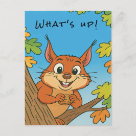 Funny Cartoon Squirrel Cute Hello There From Hi Feiertagspostkarte