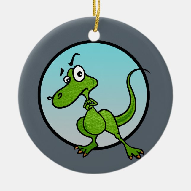 FUNNY CARTOON STYLE DINOSAUR CHRISTMAS ORNAMENT (Vorne)