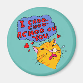 Funny Cartoon Style Orange Cat Liebe Magnet