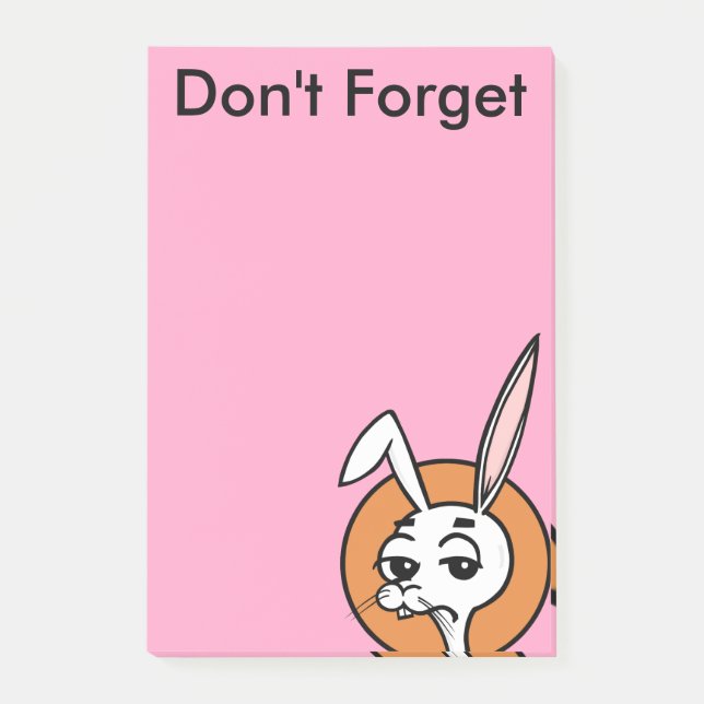 FUNNY CARTOON STYLE RABBIT POST-IT-NOTEPAD POST-IT KLEBEZETTEL (Vorderseite)