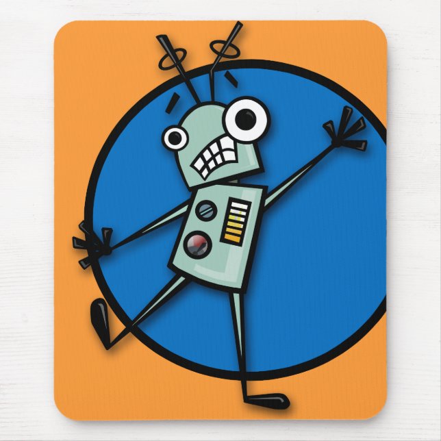 FUNNY CARTOON STYLE ROBOT MOUSE PAD MOUSEPAD (Vorne)