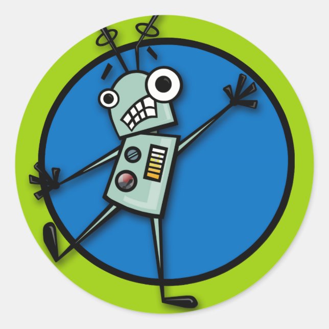 FUNNY CARTOON STYLE ROBOT STICKERS (Vorderseite)