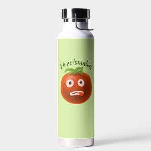 Funny Cartoon Tomato Green Vegan Vegetarier Trinkflasche