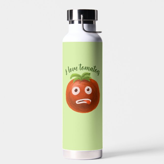Funny Cartoon Tomato Green Vegan Vegetarier Trinkflasche (Links)