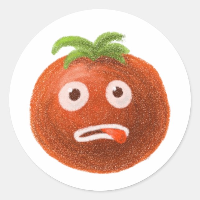Funny Cartoon Tomato Sticker (Vorderseite)