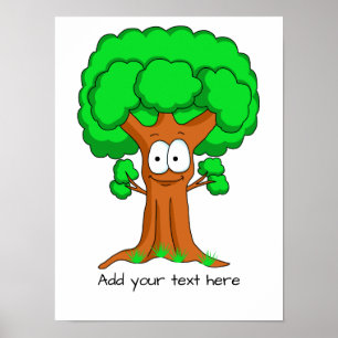 Funny Cartoon Tree Personalisiert Poster