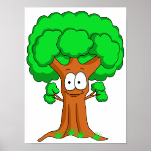 Funny Cartoon Tree Poster