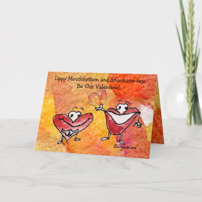 Funny Cartoon Valentine Card Herz Feiertagskarte (Vorderseite)