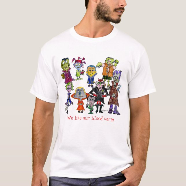 Funny Cartoon Vampires T - Shirt (Vorderseite)