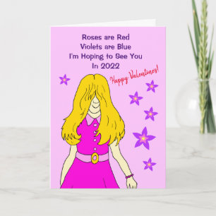 Funny Cartoon Vermisst Lockdown Valentine's Karte