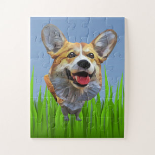 Funny Cartoon Welsh Corgi Dog 30 Stück Puzzle