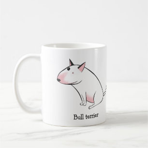 Funny Cartoon White Bulle Terrier Kaffeetasse