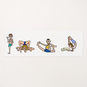 Funny Cartoon Yoga People Yoga Mat Yogamatte