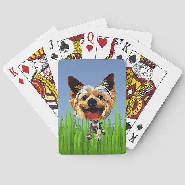 Funny Cartoon Yorkshire Terrier Deck Karten Spielkarten (Rückseite)