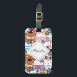 Funny Cartoonic Cats Kitten Pattern Monogram Kids Gepäckanhänger<br><div class="desc">Dieses bezaubernde Gepäckanhänger mit Kittenmuster & Monogramm würde ein wunderbares Geschenk für jemanden machen,  der niedliche Kätzchen Lieben!</div>