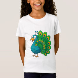 Funny Cartoons Peacock mit farbenprächtigem Schwan T-Shirt