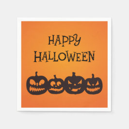 Funny Carved Halloween Pumpkin Quartett Serviette