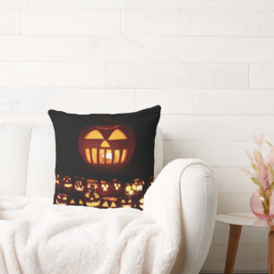 Funny Carved Pumpkins Jack O'Lantern Halloween Kissen