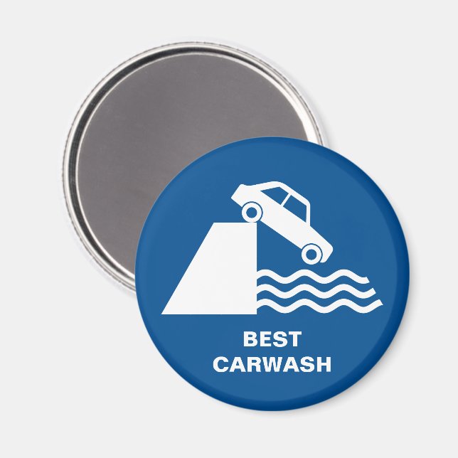 Funny Carwash Sign Magnet (Vorderseite/Rückseite)