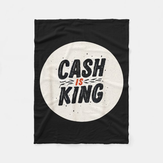 Funny Cash Is King Logo For Man And Woman  Fleecedecke (Vorderseite)
