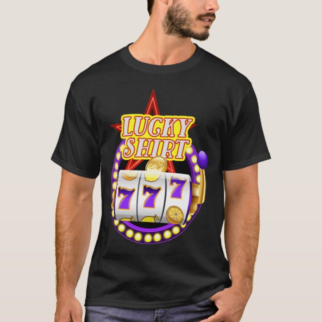 Funny Casino Slot Machine Jackt Lucky  T-Shirt (Vorderseite)