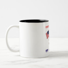 Funny Cat 4. Juli USA Flag Cat auf Zweifarbige Tasse
