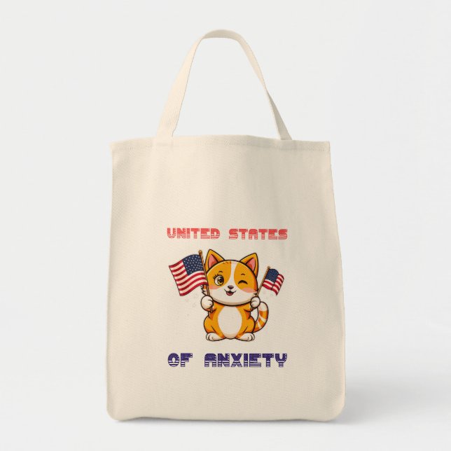 Funny Cat 4. Juli USA Flag Cat Tragetasche (Vorne)