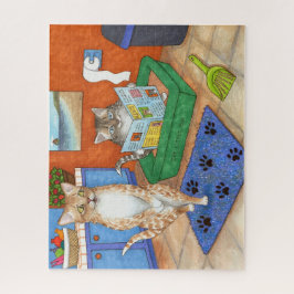Funny Cat 538 Badezimmer Kunst Puzzle