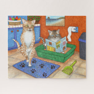 Funny Cat 538 Badezimmer Kunst Puzzle