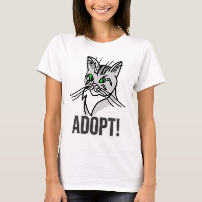 Funny Cat Adoptier T-Shirt (Vorderseite)