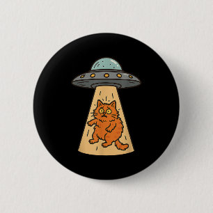 Funny Cat Alien Entführung Ufo Raumschiff Kitty Sc Button