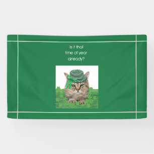 Funny Cat am St. Patrick's Day Banner