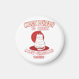 Funny Cat am wahrscheinlichsten ein neues Weihnach Magnet